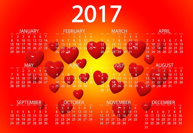 Free agenda calendar hearts illustration