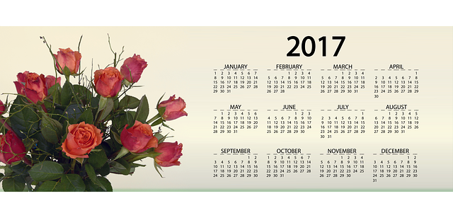 Free agenda calendar roses illustration
