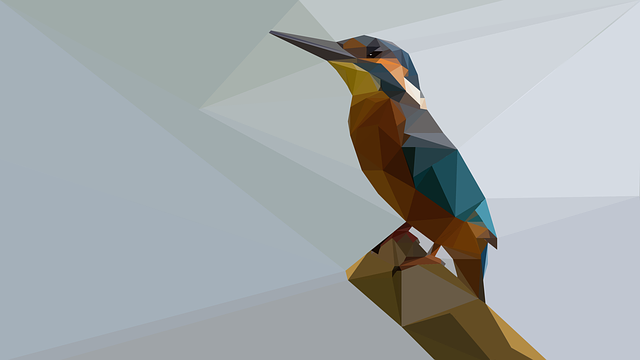 Free kingfisher low poly lowpoly illustration