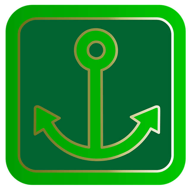 Ancoră, Buton, Simbol, Verde, Web, Semn