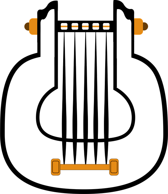 Free harp music medieval illustration
