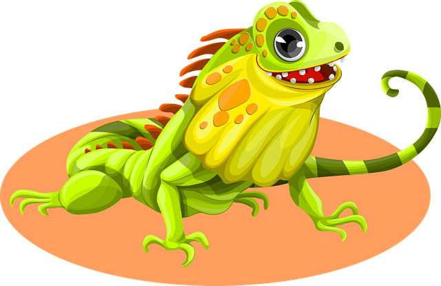 Leguan, Tier, Eidechse, Grün, Glücklich