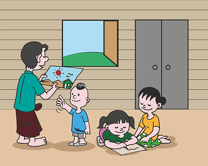 House, Home, Paint, Draw, Art, Children