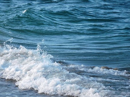 Wasser, Wellen, Ozean, Blau, Flüssig