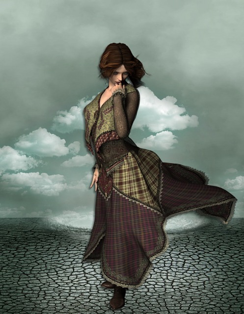 Free woman fantasy desert illustration