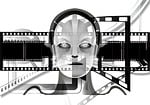 demonstration, projector, black and white