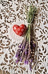 heart, red, iron lace