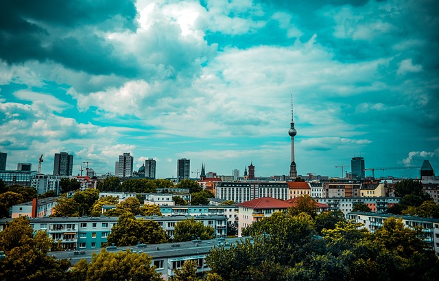 berlin, television tower, nikolaiviertel, dom, alexanderplatz, berlin tv tower, heaven, capital city, germany, dark, alex, radio tower, nature, blue, light, berlim, bullet, landmark, layering, perspective, sightseeing, clouds, tourist, europe, architecture, high, tower, beautiful, modern, skyscraper, house, merkel, government