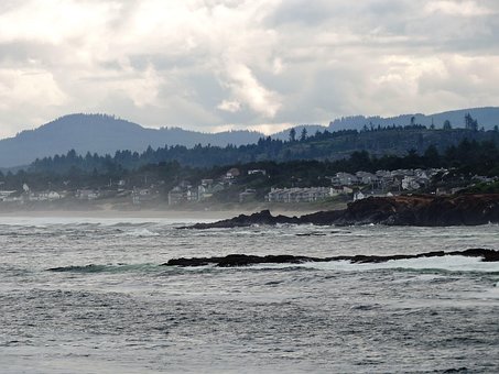 Kyst, Oregon, Ocean, Hav, Vand, Himmel