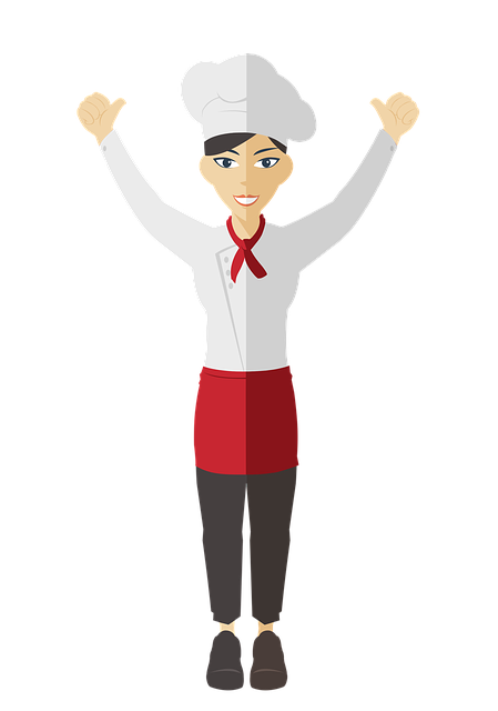 Free woman chef celebrating illustration