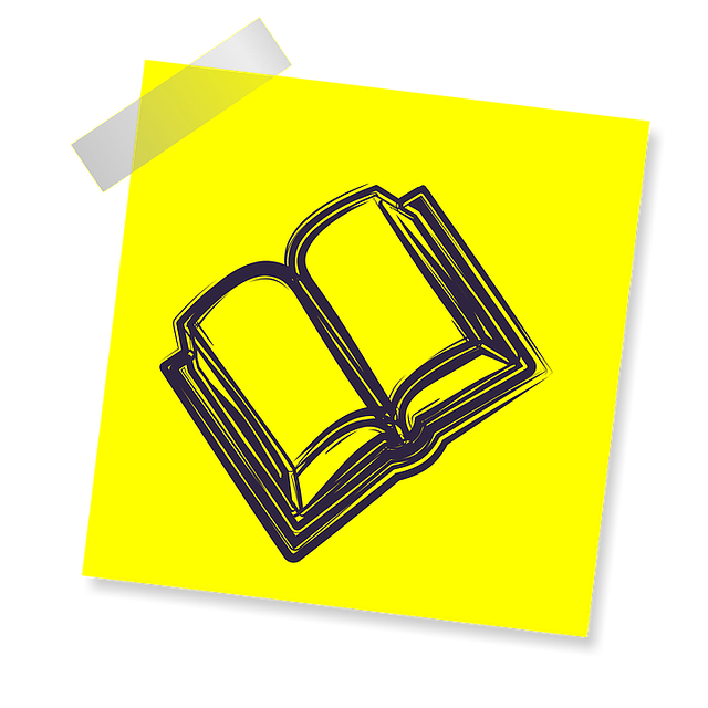 Free book reminder yellow sticker illustration