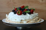 mixed berries, pavlova, pie
