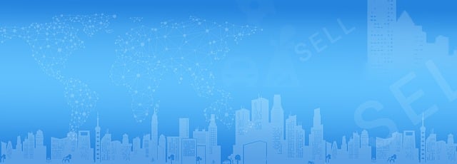 Free city blue marketing illustration