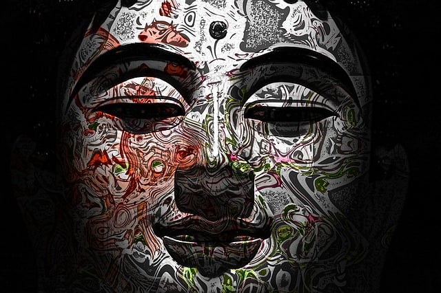 Free buddha face colorful illustration