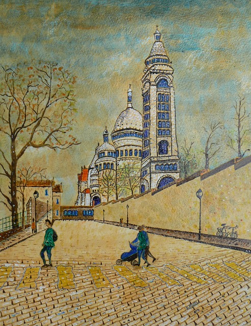 Free montmartre sacred heart basilica illustration