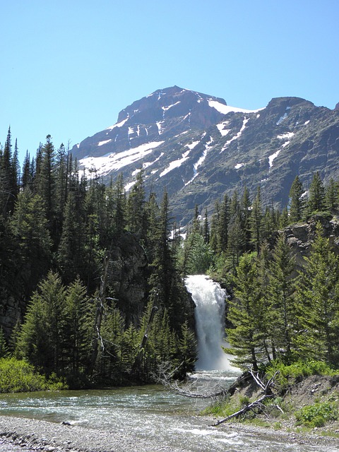 Gletscher-Nationalpark, Berg, Wasserfall
