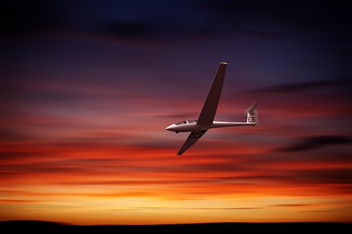 Svævefly, Efterglød, Solnedgang