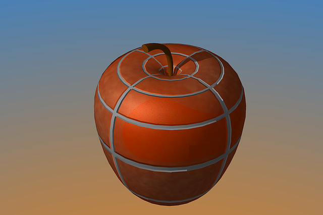 Free stone apple apple 3d illustration