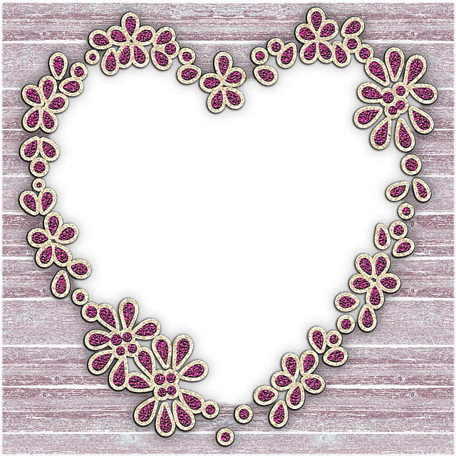 Free heart photo frame board illustration