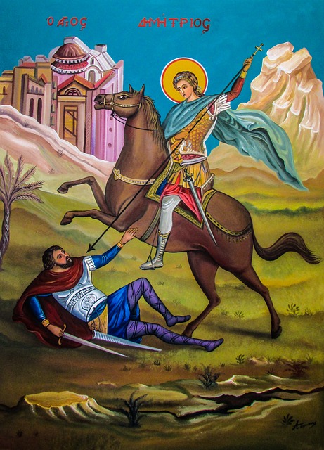 Download free HD stock image of Ayios Dimitrios Saint Free ayios dimitrios saint iconography illustration