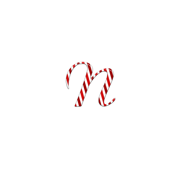 Free candycane letter n illustration