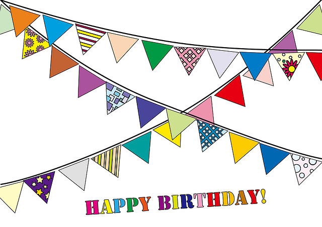 Free party garland happy birthday garland illustration