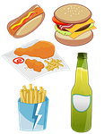 fast foods, fizzy drinks, unhealthy