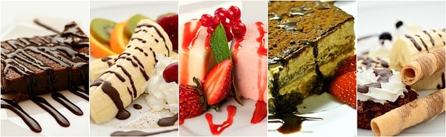 Free dessert happy birthday collage illustration