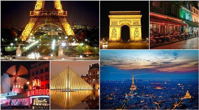 Free paris collage france illustration