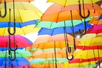 colorful umbrellas, colour, rain