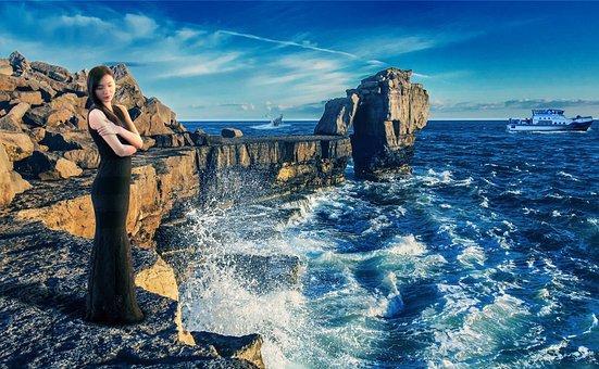 Ulykkelig, Strand, Reise, Modell, Pike