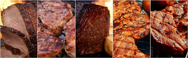Grille, Collage, Kjøtt, Grillet, Mat