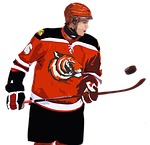 hockey, player, puck