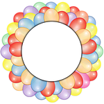 balloons, circle, frame