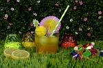 garden party, drink, tea lights