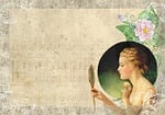 vintage, lady, mirror