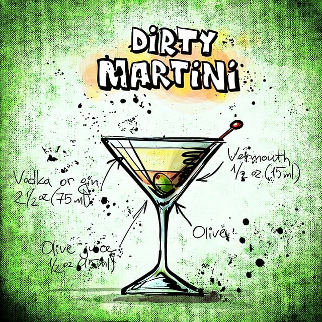 Download free HD stock image of Dirty Martini Cocktail Free dirty martini cocktail drink illustration
