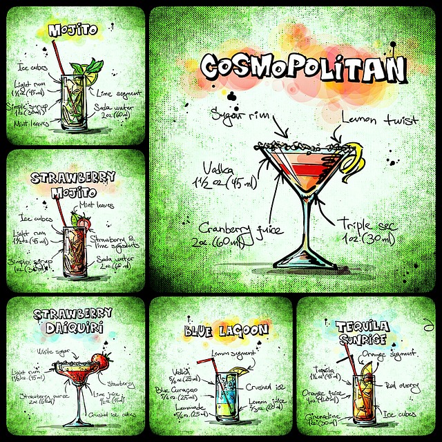 Free cocktails beverages nature illustration