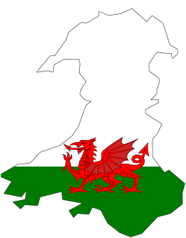 Wales, Map, Flag, Coat Of Arms, Contour
