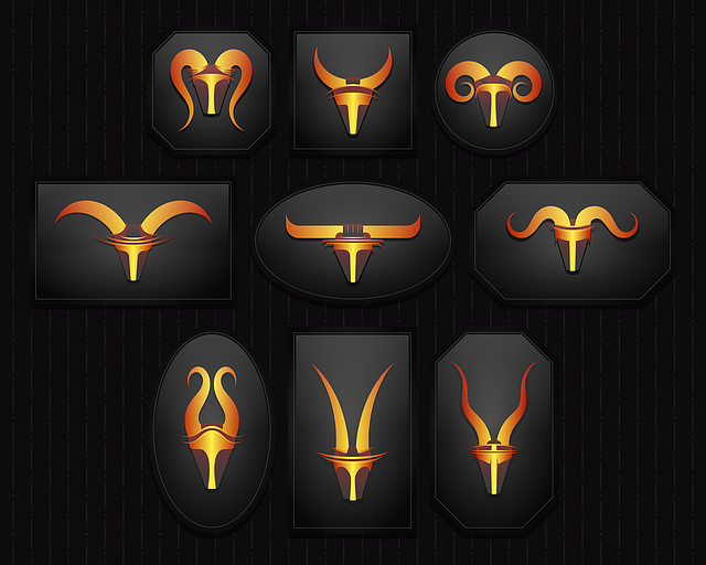 Free stylised horns frames illustration