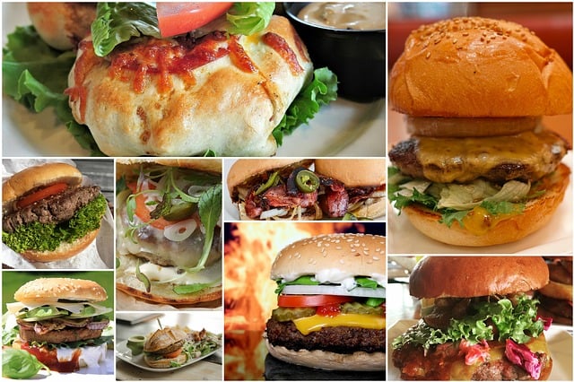 Burger, Hamburger, Collage, Fotokollasje