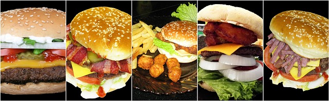 Free burger hamburger collage illustration