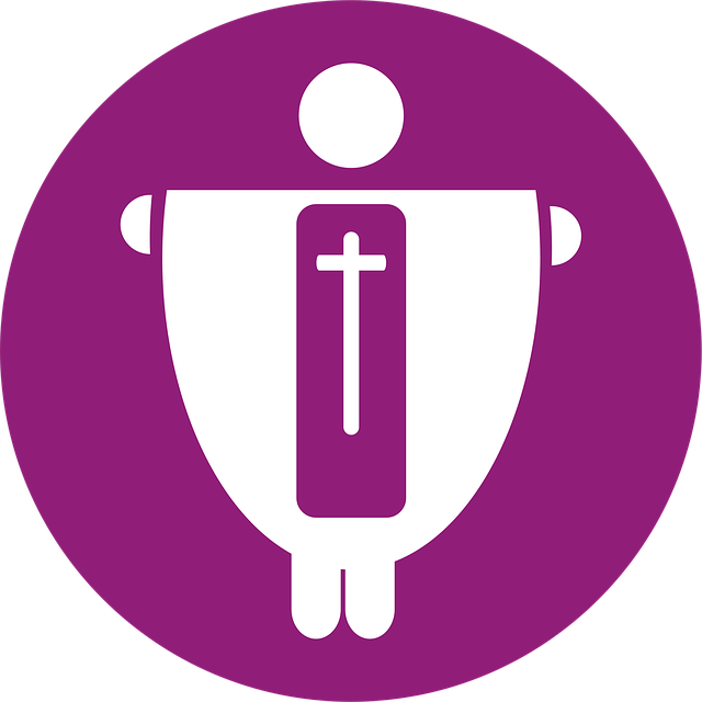 Free religious signs cure priest vector