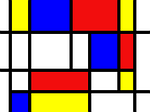 mondrian, red, blue