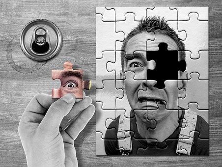 Puzzle, Gesicht, Auge, Kopf, Gray Auge