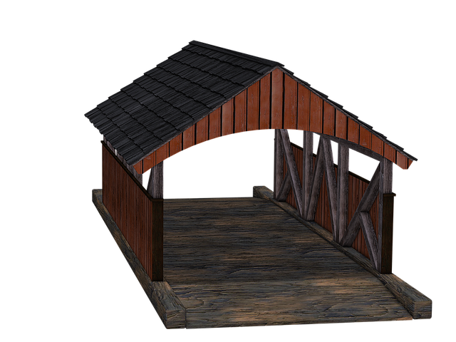 Free bridge wooden bridge passage illustration