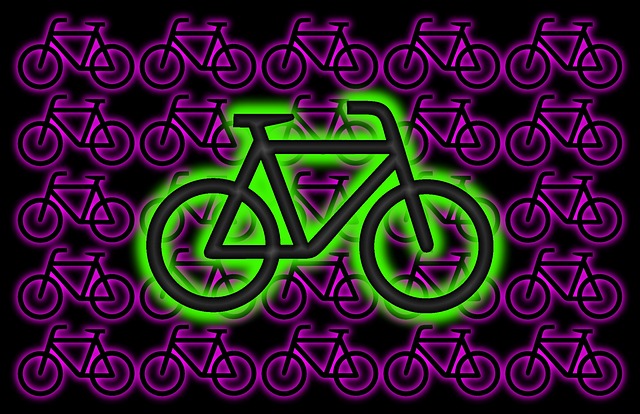 Free bicycle graphic neon colors illustration