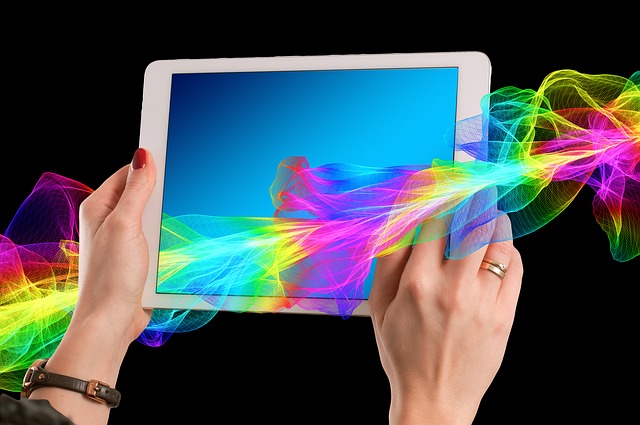 Free hands particles colour illustration