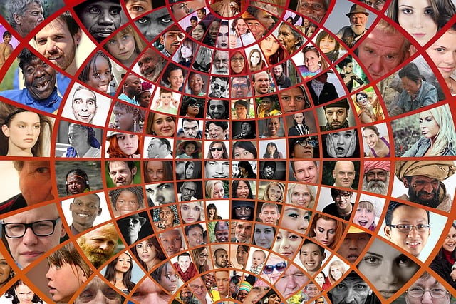 Free photomontage faces photo album illustration