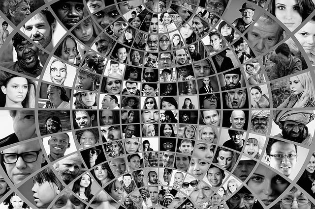 Free photomontage faces photo album illustration